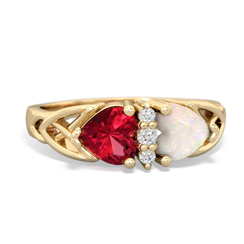 lab ruby-opal celtic ring