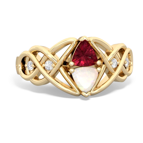 lab ruby-opal celtic knot ring