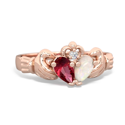 lab ruby-opal claddagh ring