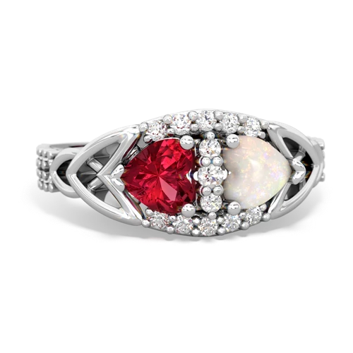 lab ruby-opal keepsake engagement ring