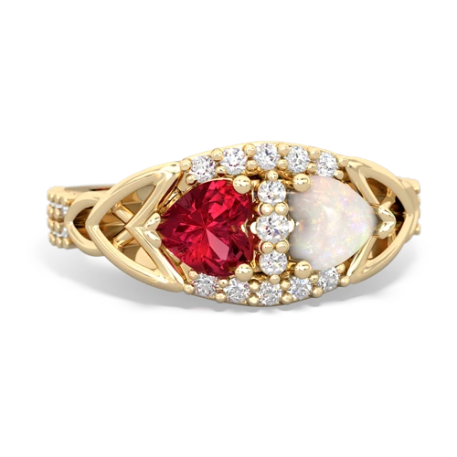 lab ruby-opal keepsake engagement ring