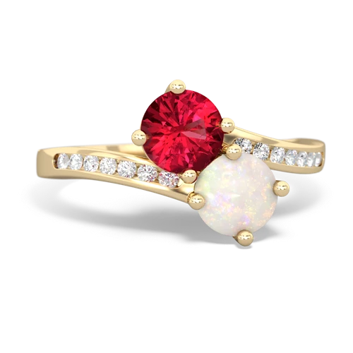lab ruby-opal two stone channel ring