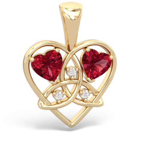 lab ruby celtic heart pendant