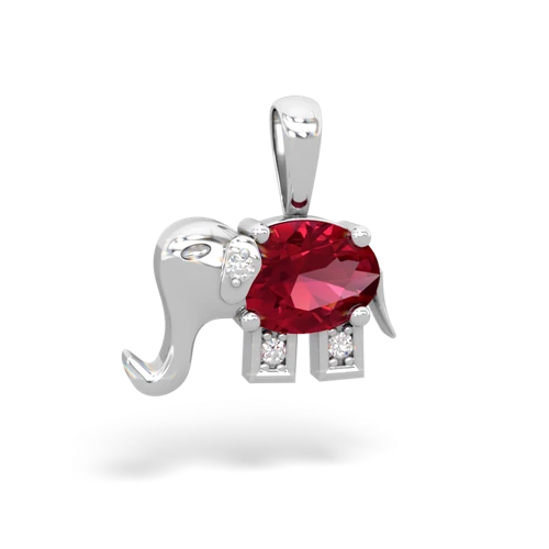 lab ruby elephant pendant