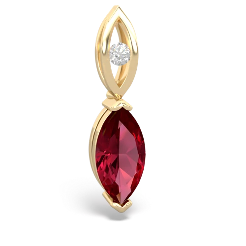 lab ruby geometric drop pendant