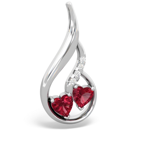 lab ruby keepsake swirl pendant