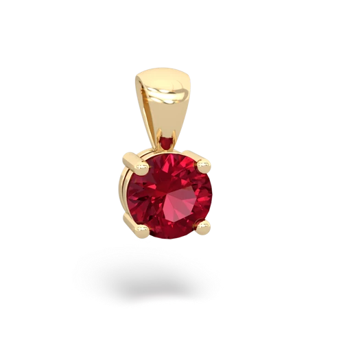 lab ruby round basic pendant