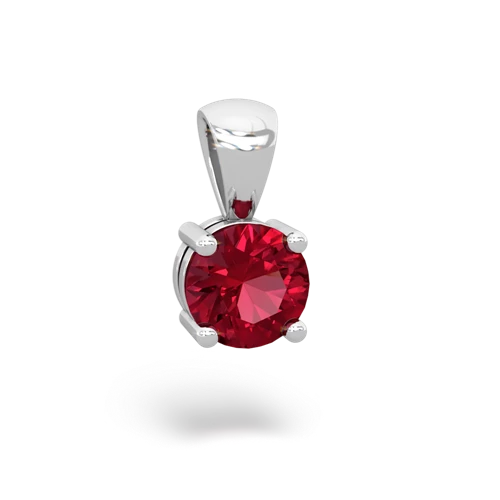 lab ruby round basic pendant