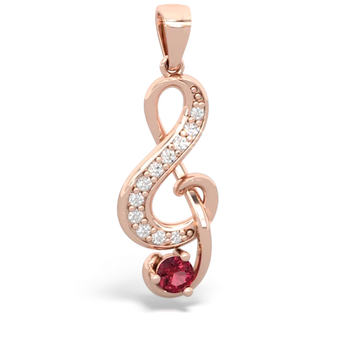 lab ruby treble clef pendant