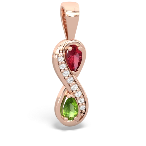 lab ruby-peridot keepsake infinity pendant
