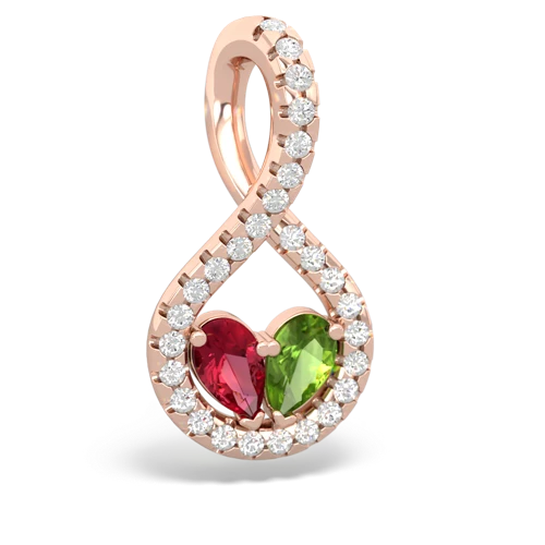 lab ruby-peridot pave twist pendant