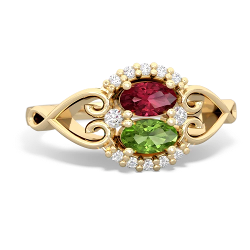 lab ruby-peridot antique keepsake ring