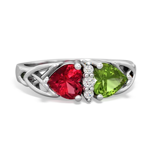 lab ruby-peridot celtic ring