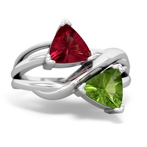 lab ruby-peridot filligree ring