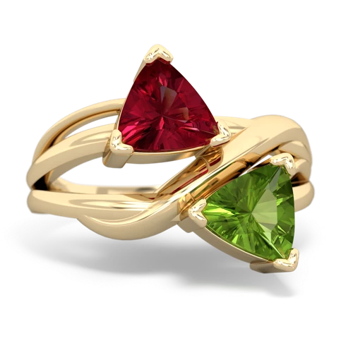 lab ruby-peridot filligree ring