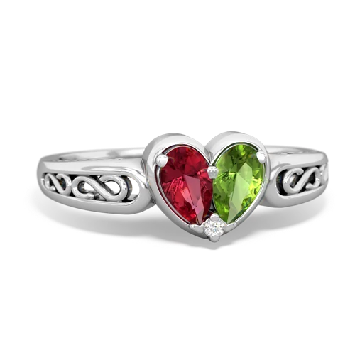 lab ruby-peridot filligree ring