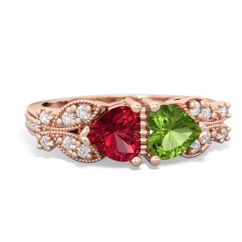 lab ruby-peridot keepsake butterfly ring