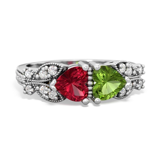 lab ruby-peridot keepsake butterfly ring