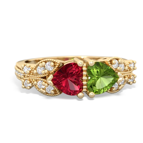 lab ruby-peridot keepsake butterfly ring