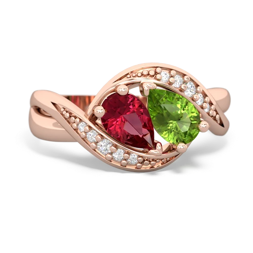 lab ruby-peridot keepsake curls ring