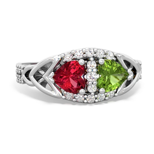 lab ruby-peridot keepsake engagement ring