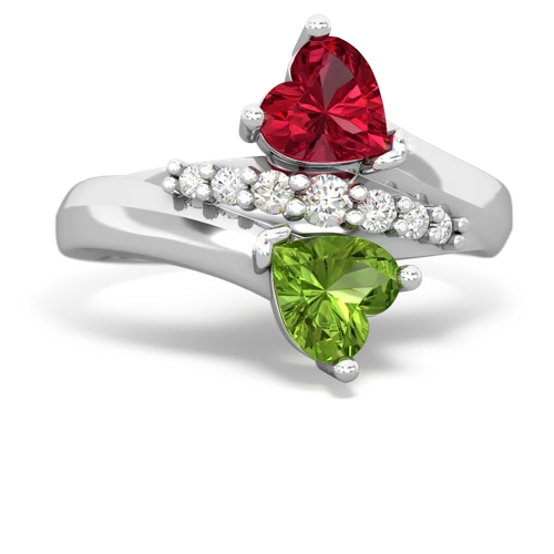 lab ruby-peridot modern ring