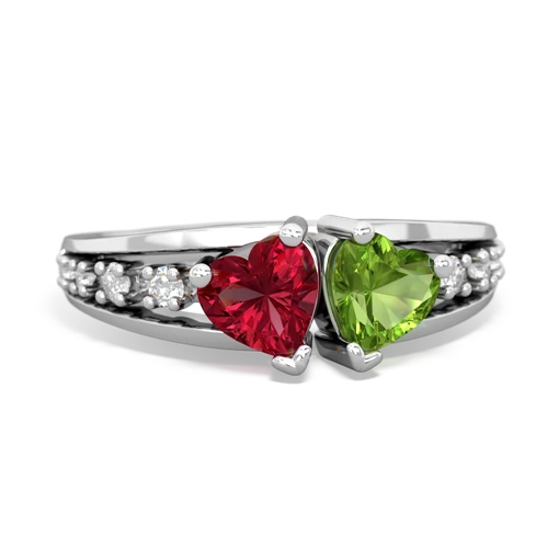 lab ruby-peridot modern ring