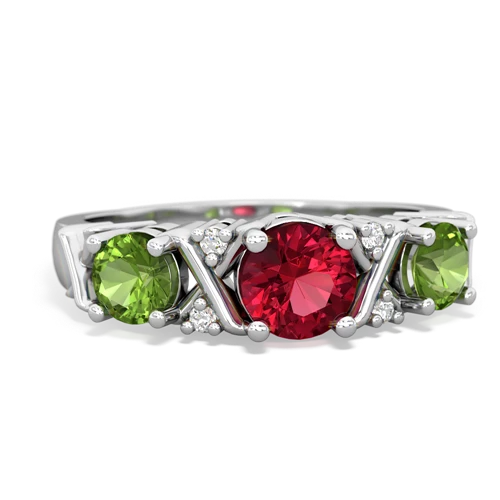 lab ruby-peridot timeless ring