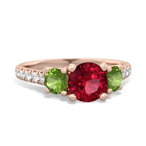 lab ruby-peridot trellis pave ring