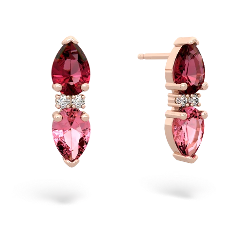 lab ruby-pink sapphire bowtie earrings