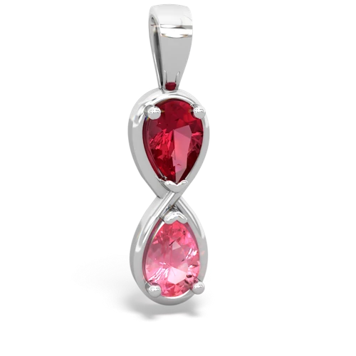 lab ruby-pink sapphire infinity pendant