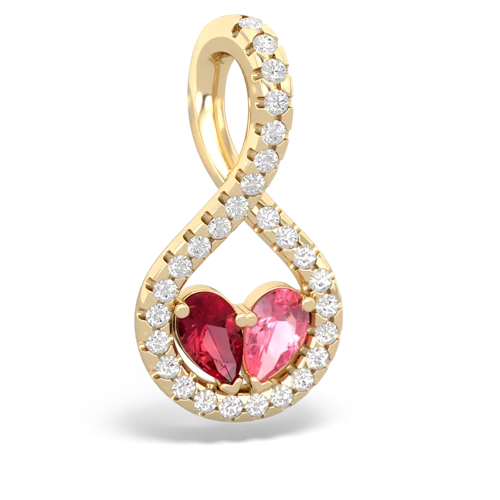 lab ruby-pink sapphire pave twist pendant