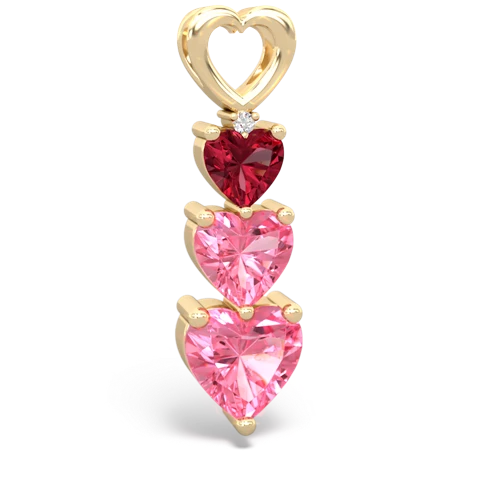 Lab Ruby Lab Created Ruby with Lab Created Pink Sapphire and Genuine Swiss Blue Topaz Past Present Future pendant Pendant