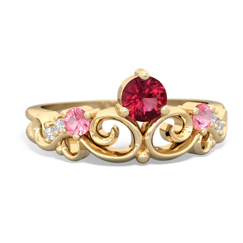Lab Ruby Lab Created Ruby with Lab Created Pink Sapphire and  Crown Keepsake ring Ring