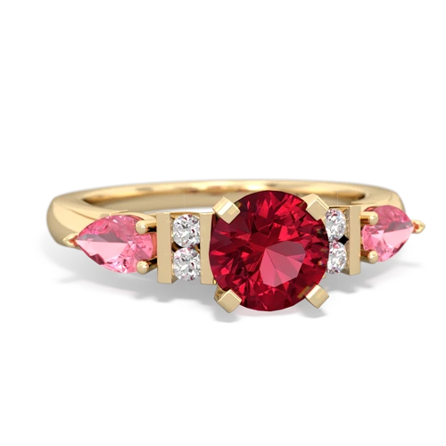 Lab Ruby Lab Created Ruby with Lab Created Pink Sapphire and Genuine Citrine Engagement ring Ring