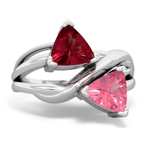 lab ruby-pink sapphire filligree ring