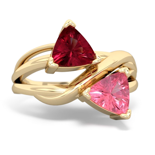 lab ruby-pink sapphire filligree ring