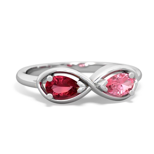 Lab Ruby Lab Created Ruby with Lab Created Pink Sapphire Infinity ring Ring