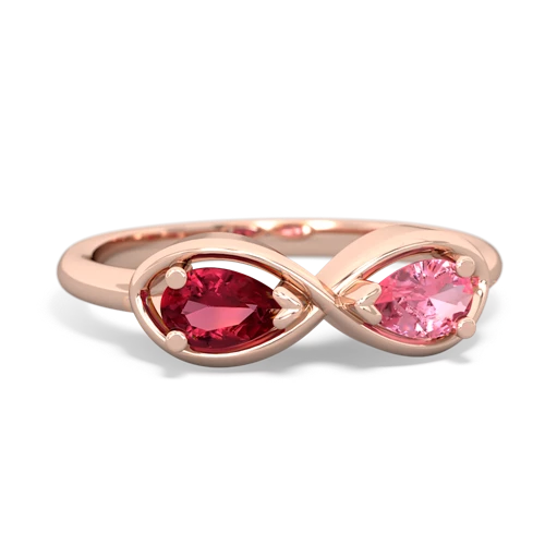 lab ruby-pink sapphire infinity ring