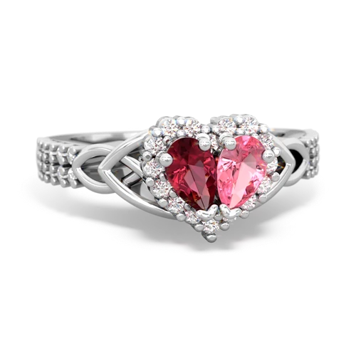 lab ruby-pink sapphire keepsake engagement ring