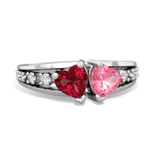 lab ruby-pink sapphire modern ring