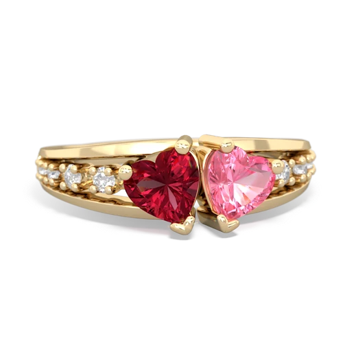 lab ruby-pink sapphire modern ring