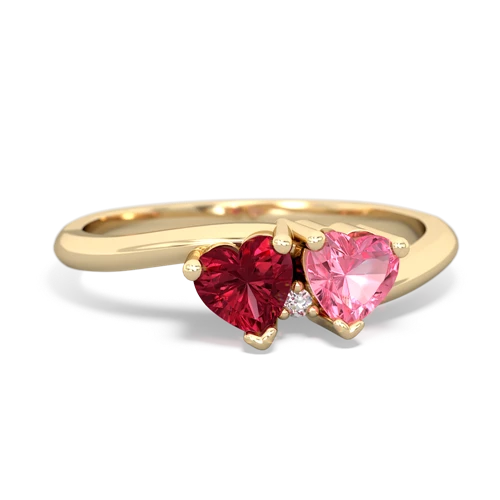 lab ruby-pink sapphire sweethearts promise ring