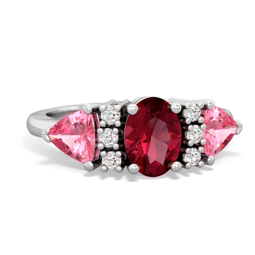 lab ruby-pink sapphire timeless ring