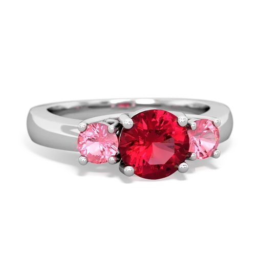 lab ruby-pink sapphire timeless ring