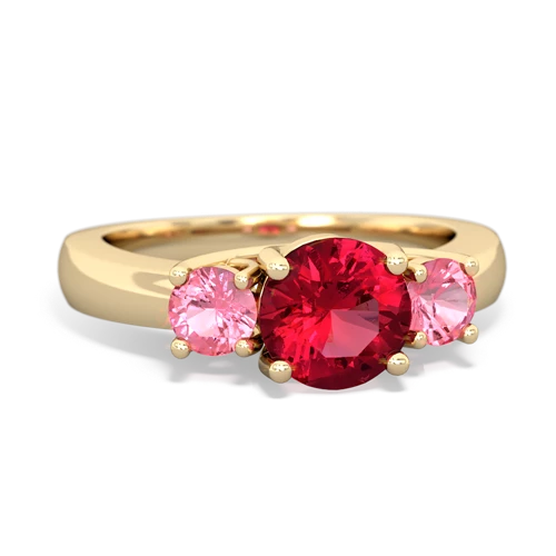 lab ruby-pink sapphire timeless ring