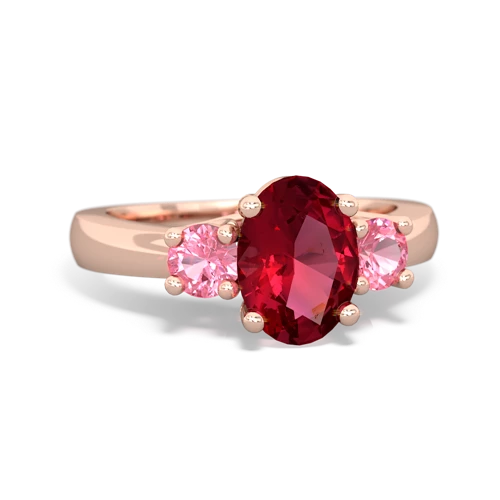 lab ruby-pink sapphire timeless ring