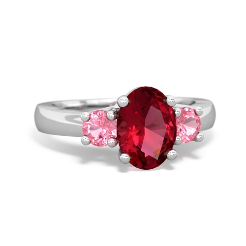 lab ruby-pink sapphire timeless ring