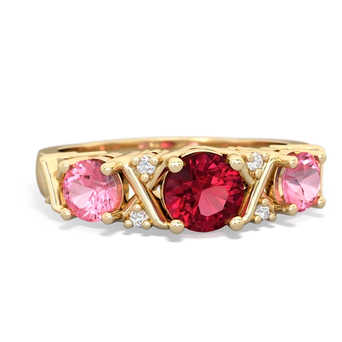 lab ruby-pink sapphire timeless ring