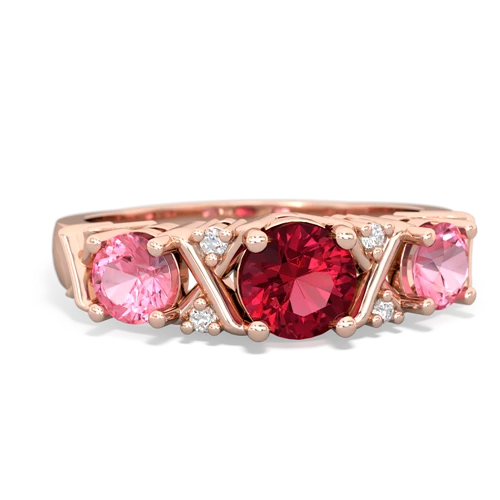 lab ruby-pink sapphire timeless ring